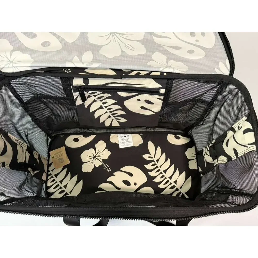 ALOHA Collection x CleverMade Collapsible Beach Tote Bag - Teal Palm Print - NEW